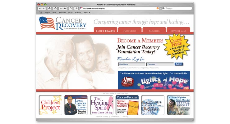 Cancer Recovery Foundation web page